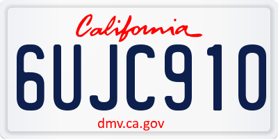 CA license plate 6UJC910