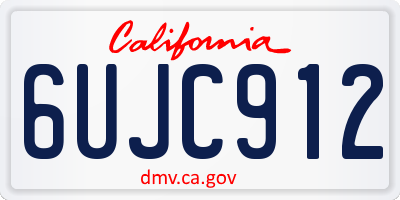 CA license plate 6UJC912