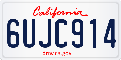 CA license plate 6UJC914