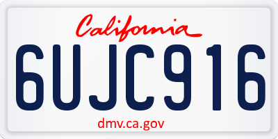 CA license plate 6UJC916