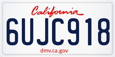 CA license plate 6UJC918