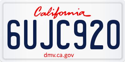 CA license plate 6UJC920