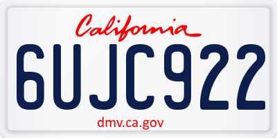 CA license plate 6UJC922