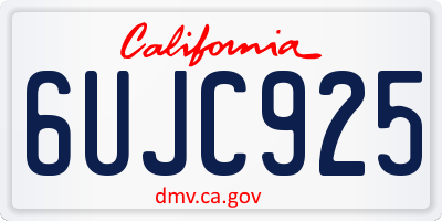 CA license plate 6UJC925