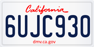 CA license plate 6UJC930
