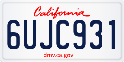 CA license plate 6UJC931