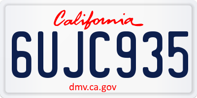 CA license plate 6UJC935