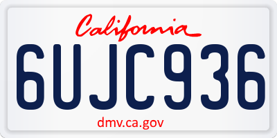 CA license plate 6UJC936