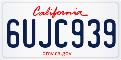 CA license plate 6UJC939