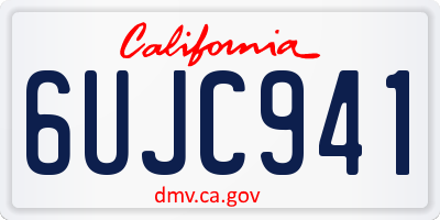 CA license plate 6UJC941