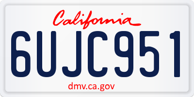 CA license plate 6UJC951
