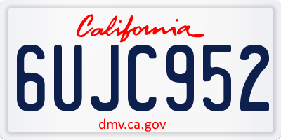 CA license plate 6UJC952