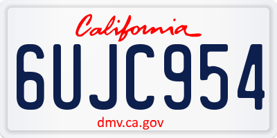 CA license plate 6UJC954