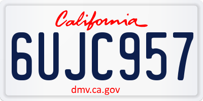 CA license plate 6UJC957