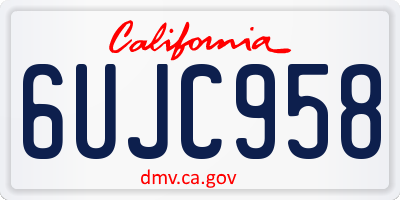 CA license plate 6UJC958