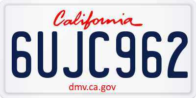 CA license plate 6UJC962
