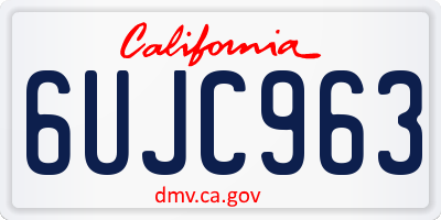 CA license plate 6UJC963