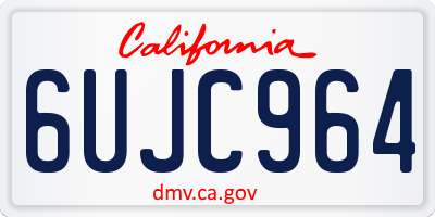 CA license plate 6UJC964