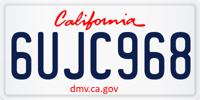 CA license plate 6UJC968