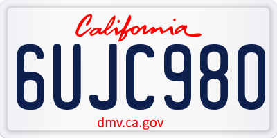 CA license plate 6UJC980