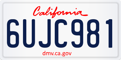 CA license plate 6UJC981