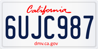 CA license plate 6UJC987