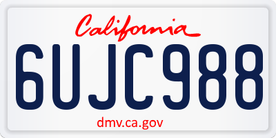 CA license plate 6UJC988