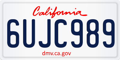 CA license plate 6UJC989