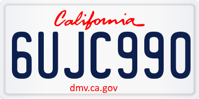 CA license plate 6UJC990