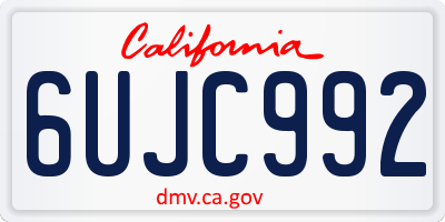CA license plate 6UJC992