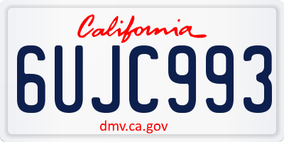 CA license plate 6UJC993