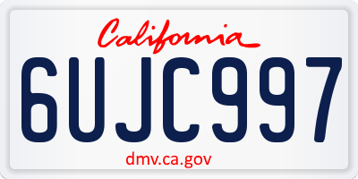 CA license plate 6UJC997