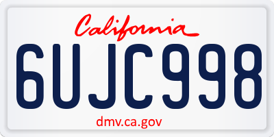 CA license plate 6UJC998