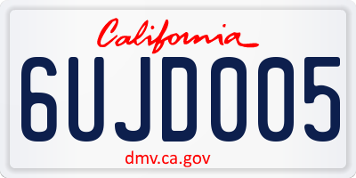 CA license plate 6UJD005