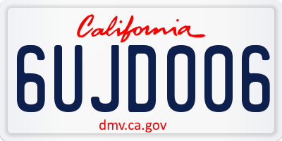 CA license plate 6UJD006