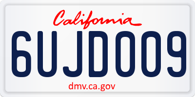 CA license plate 6UJD009