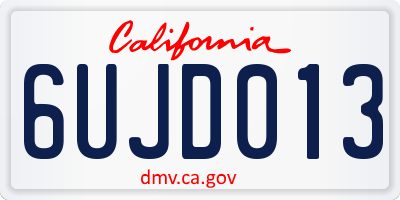 CA license plate 6UJD013