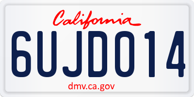 CA license plate 6UJD014