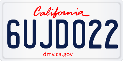 CA license plate 6UJD022
