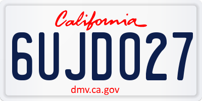 CA license plate 6UJD027
