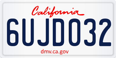 CA license plate 6UJD032