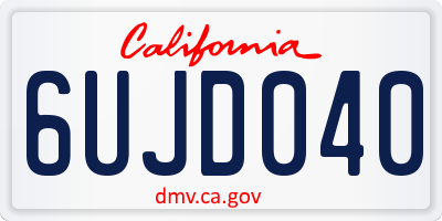 CA license plate 6UJD040