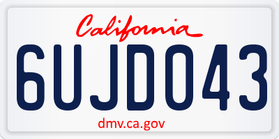CA license plate 6UJD043