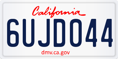 CA license plate 6UJD044
