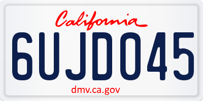 CA license plate 6UJD045