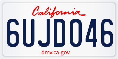 CA license plate 6UJD046