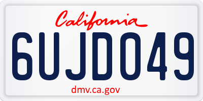 CA license plate 6UJD049