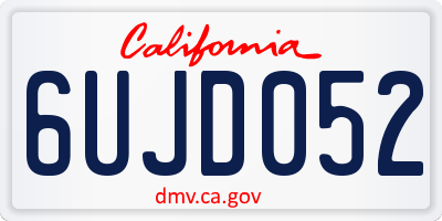 CA license plate 6UJD052