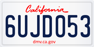 CA license plate 6UJD053