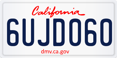 CA license plate 6UJD060